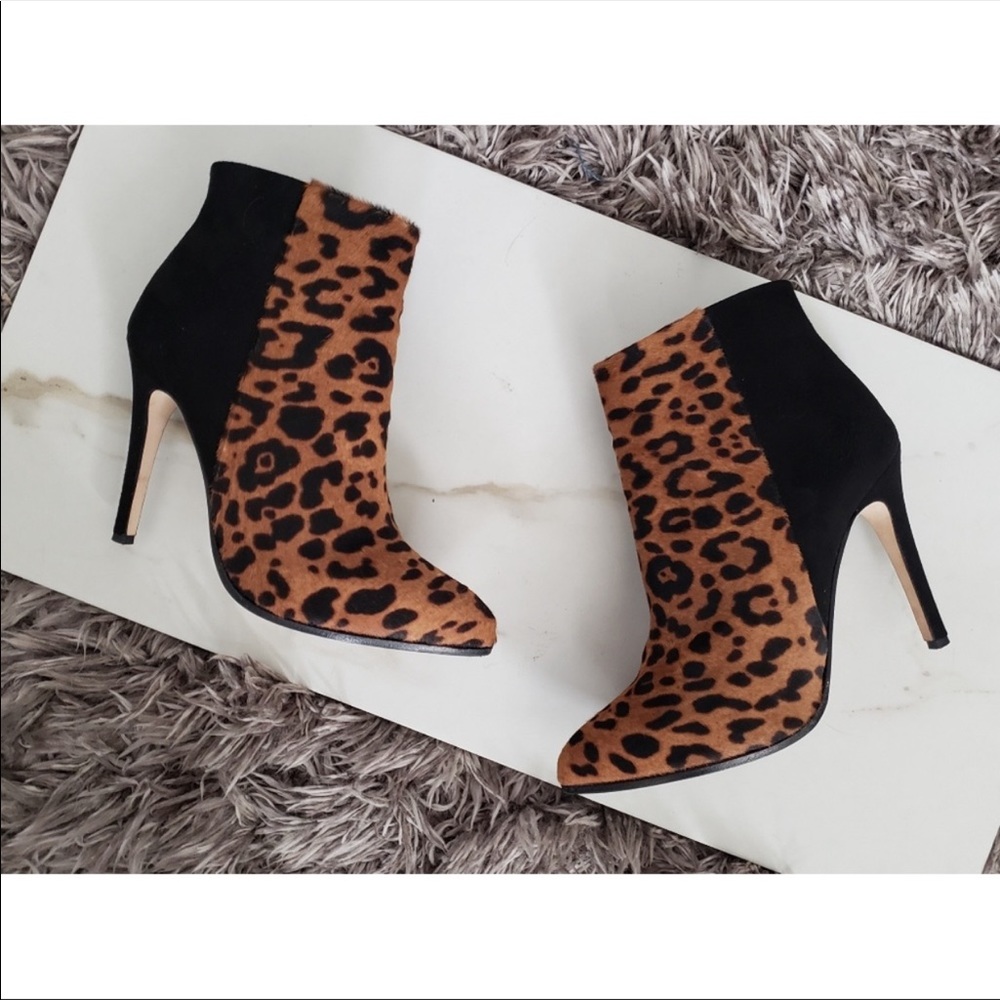 Club Monaco Autumn Leopard Calf Hair Booties